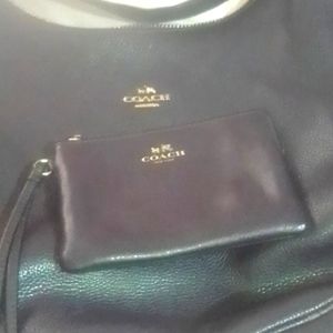 Coach Purple Pebbled Leather Harley  Hobo Bag & Small Wistlit